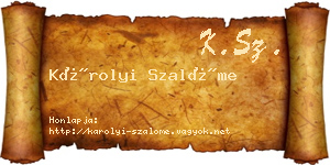 Károlyi Szalóme névjegykártya